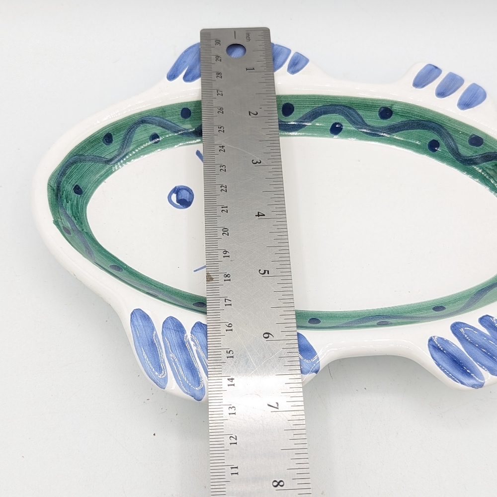 Caleca Hand Painted Fish Dish Serving Plate Made In Italy, original price tag - Picture 4 of 6